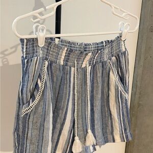 Briggs New York Blue and White Striped High Waist Shorts